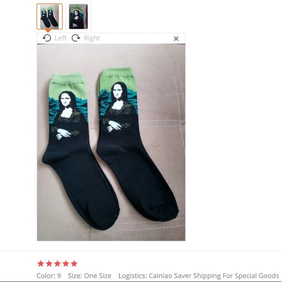 Mona Lisa Classic Art Socks Any 4 for $32 - Picture 4 of 7